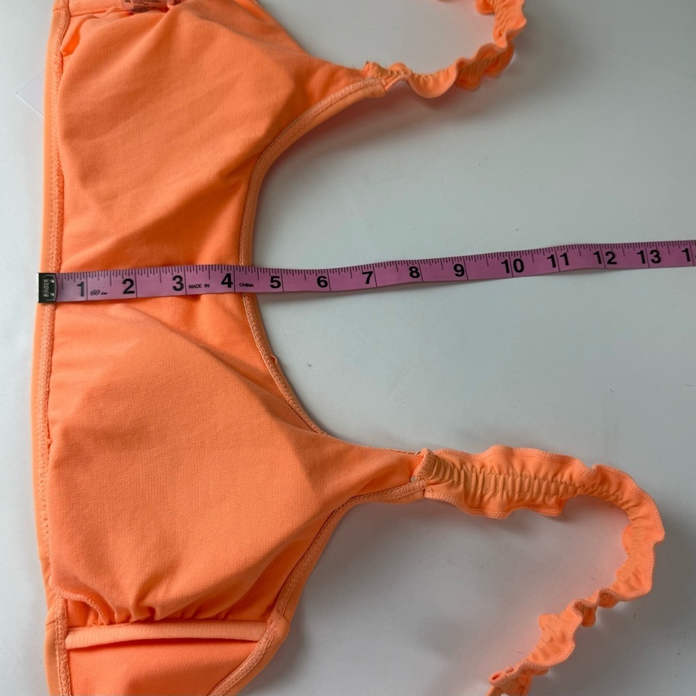 Salt + Cove Bikini Top Juniors Size XL Orange Ruffle Swim Tie Back NWT - Picture 8 of 8